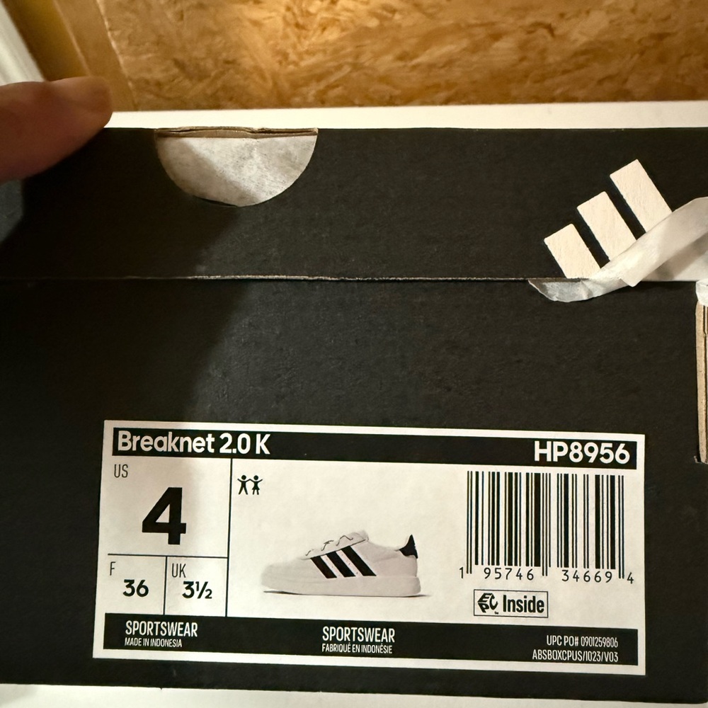 Adidas Kids White and Black Sneakers - Picture 4 of 4